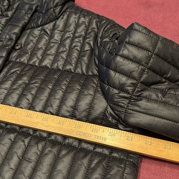 Eileen Fisher M Elegant Black Car Coat Outerwear puffer thigh length commuter - Picture 5 of 10